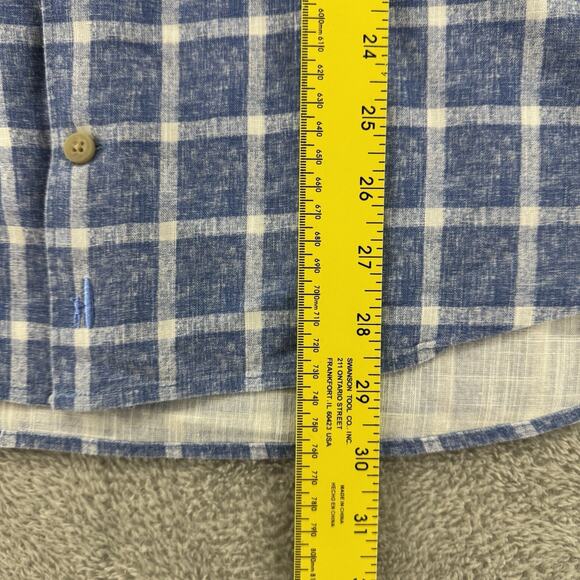 Johnnie O Shirt Mens L Laguna Blue Plaid Hangin Out LS Button Front Collared - Picture 11 of 13